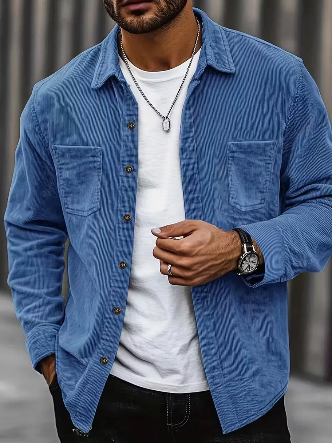 LAURENT MONACO | CORDUROY SHIRT JACKET FOR MEN
