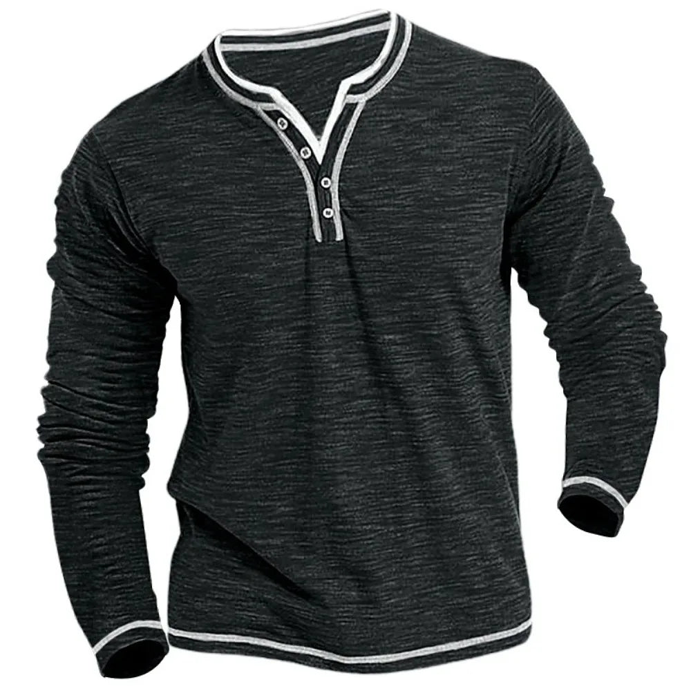 Andrew Long Sleeve V-Neck T-Shirt, Stylish & Comfortable, view 4 - Elena Harper