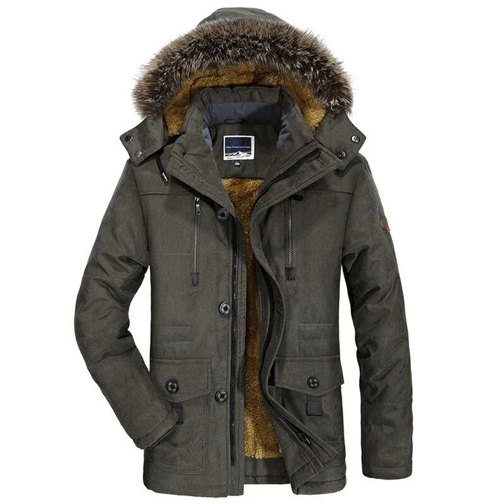Men's Quilted Effect Coat with Hood - Renlor
