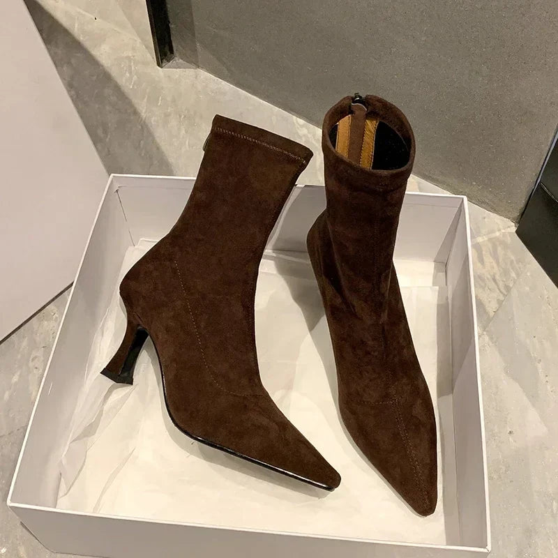 Doris Women's Pointed Heel Boots, view 3 - Elena Harper
