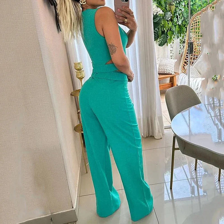 Alwinea Crop Top and Wide Leg Pants, view 6 - Elena Harper