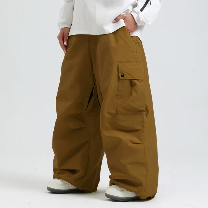 Unisex Loose Ski Pants Breathable Snowboard Pants with Zipper and Insulation, view 9 - Elena Harper