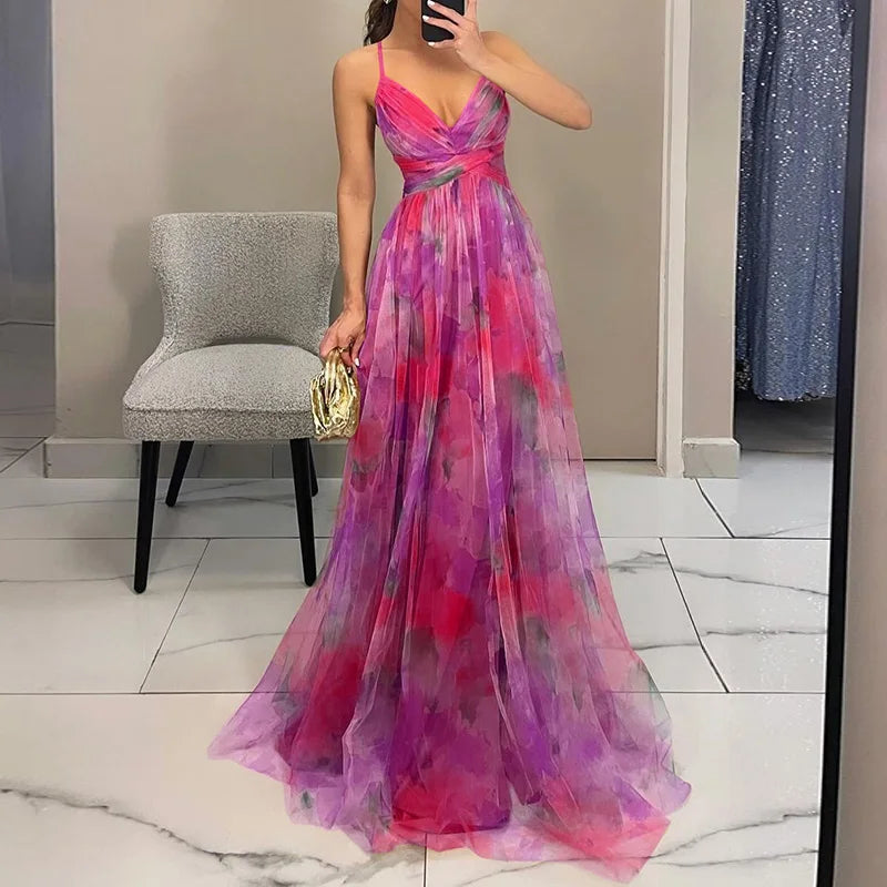 Jennifer Elegant Floral Maxi Dress - Elena Harper