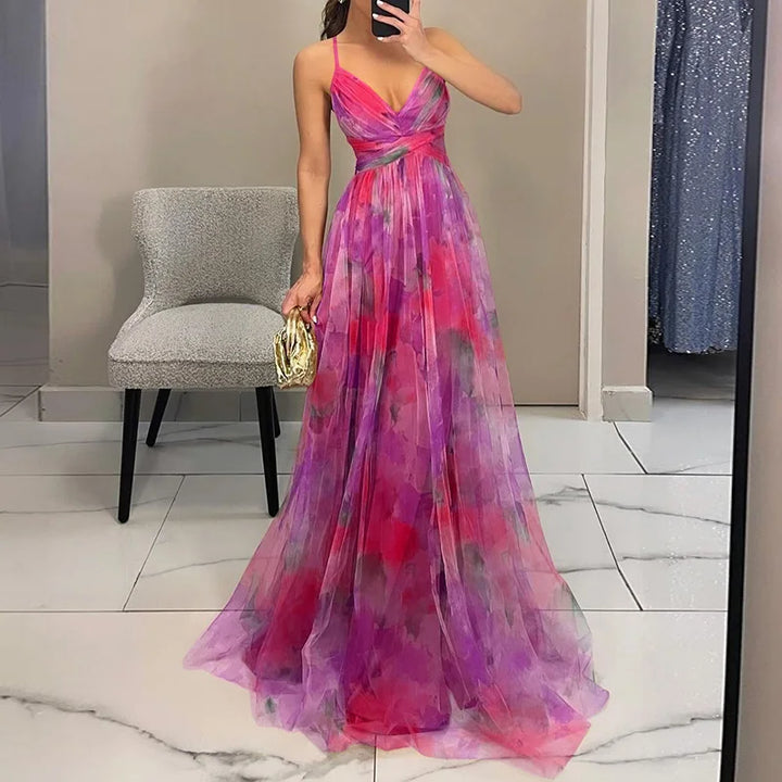 Jennifer Elegant Floral Maxi Dress - Elena Harper