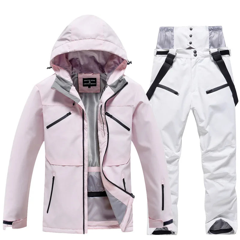 Unisex Insulated Winter Ski Suit – Breathable Jacket and Pants for Snowboarding