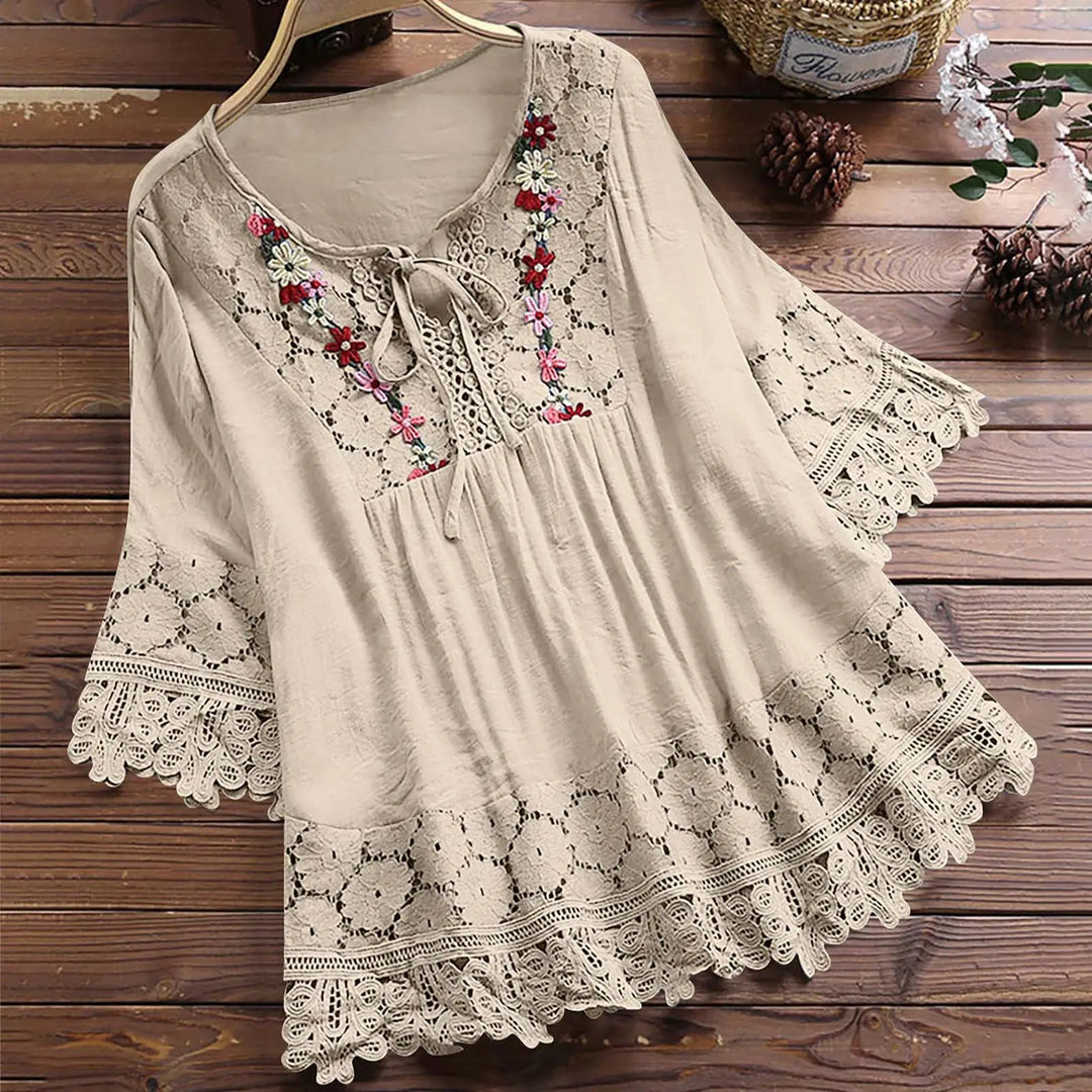 Lavinella Elegant Lace Blouse - Elena Harper