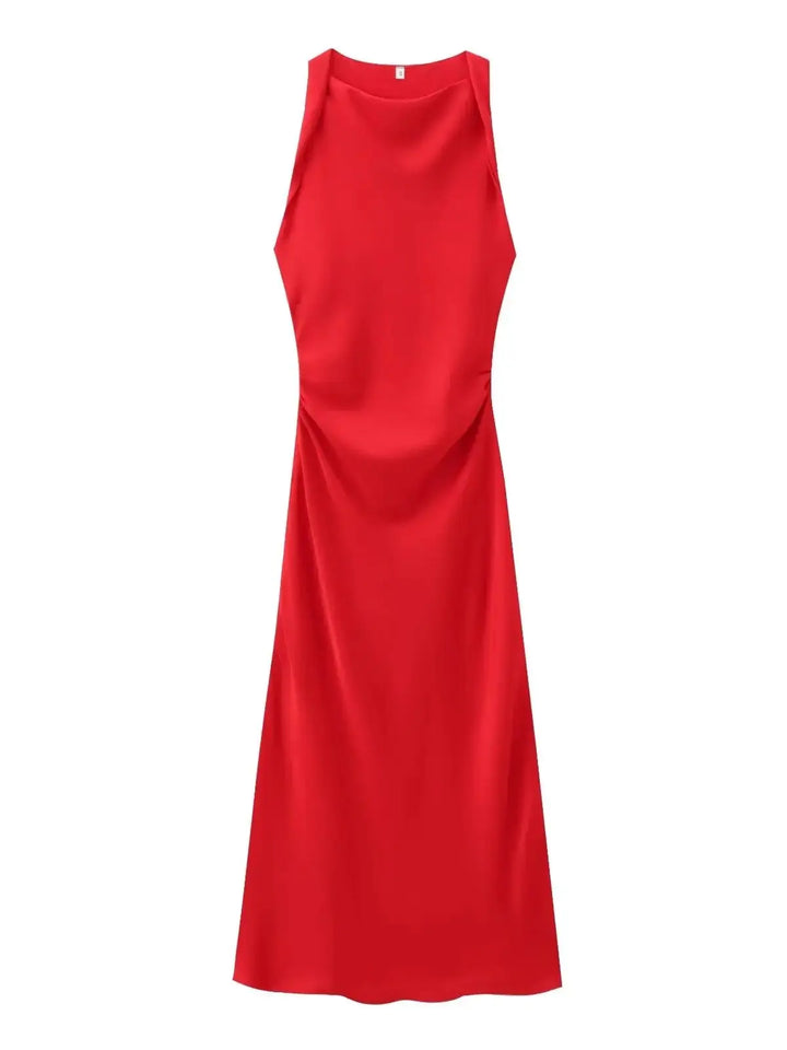 Giada Silk Satin Dress, view 10 - Elena Harper