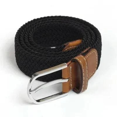 Emma & Rose Manhattan Mauro braided belt featuring a stylish woven design and adjustable buckle in natural tones.