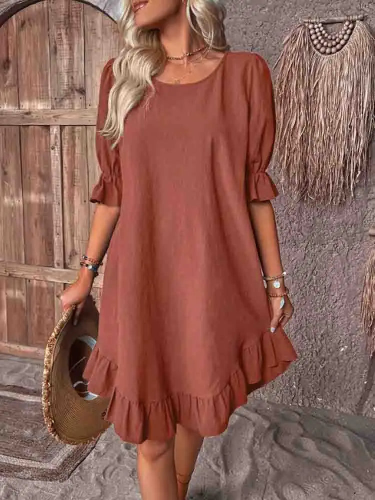 Sally Summer dress with ruffles, view 6 - Elena Harper