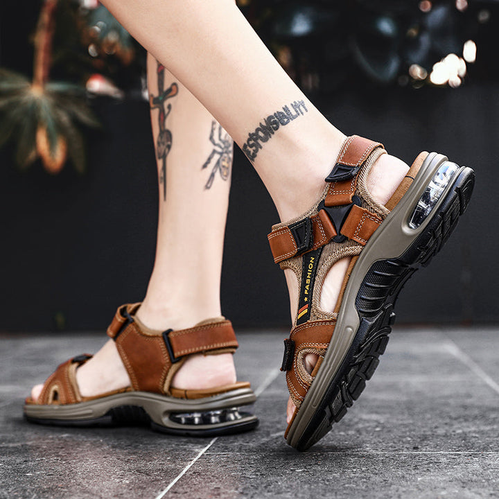 Breon Stylish Leather Sandals, view 6 - Elena Harper