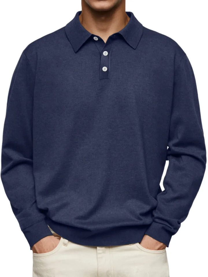 Been Casual Long Sleeve Polo Shirt, view 3 - Elena Harper