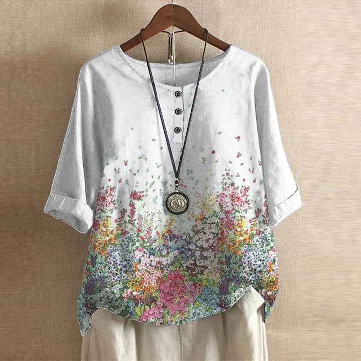 Ruby | Ladies Floral Print Round Neck Top