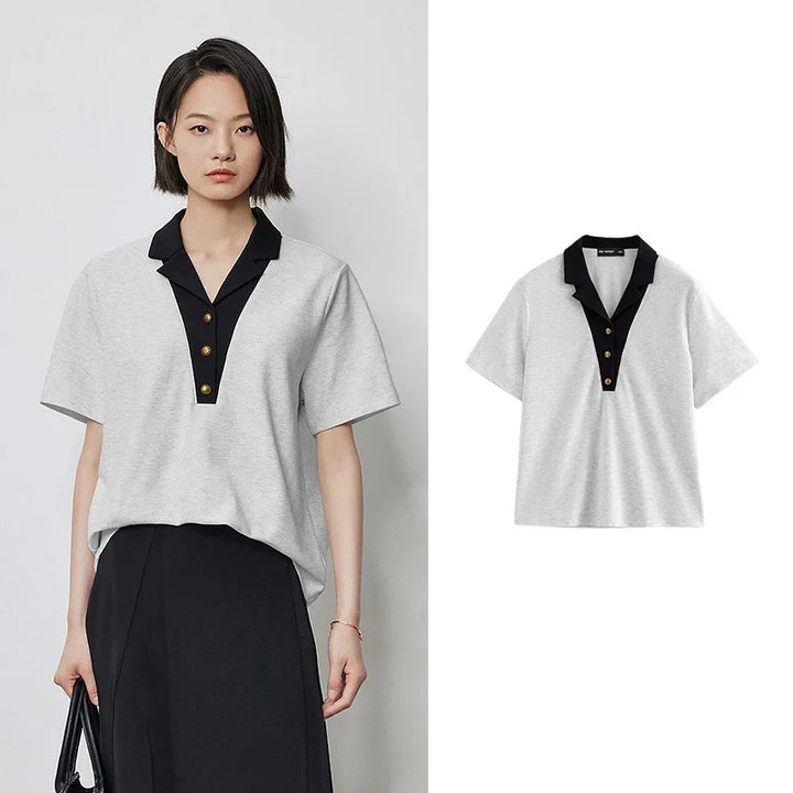 Germana Smooth Cotton Polo, view 5 - Elena Harper