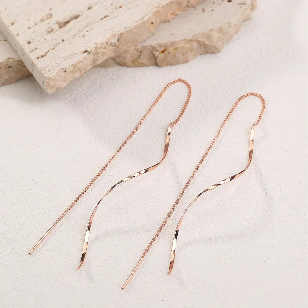 Phaedra™  |  Long Earrings Wavy Design