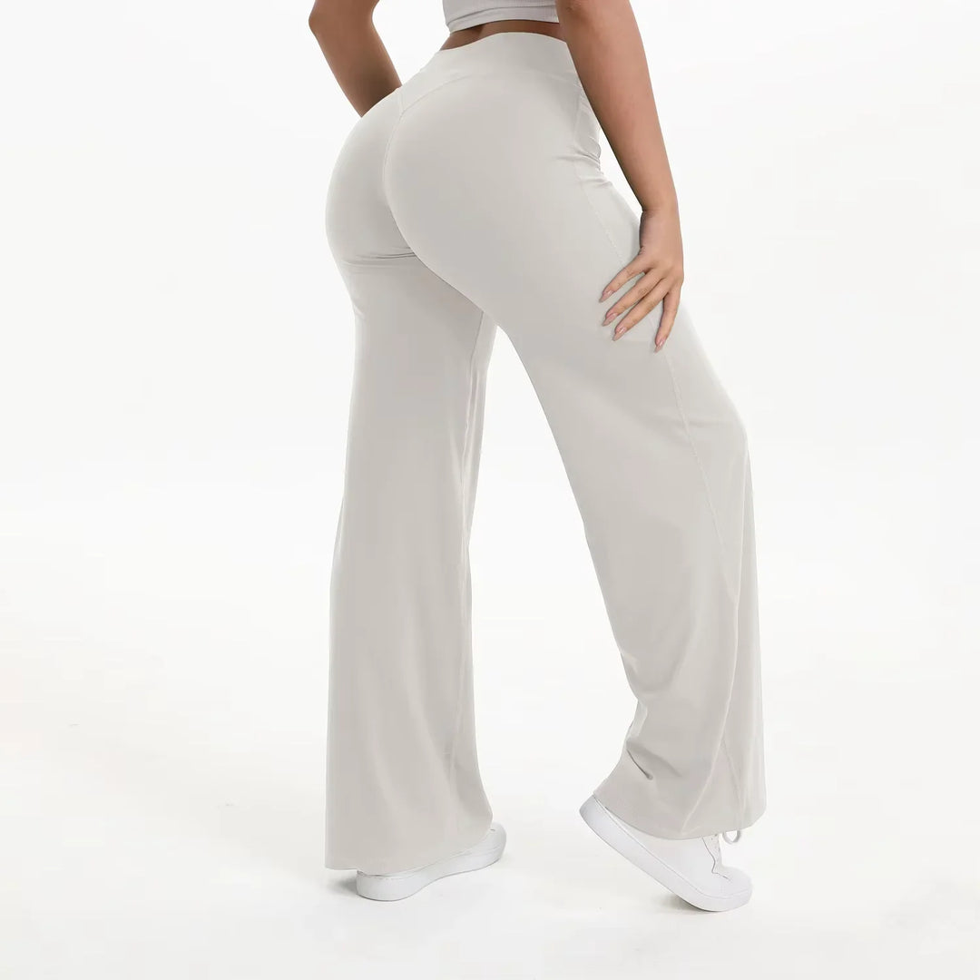 High-waisted wide-leg fluid yoga pants for women