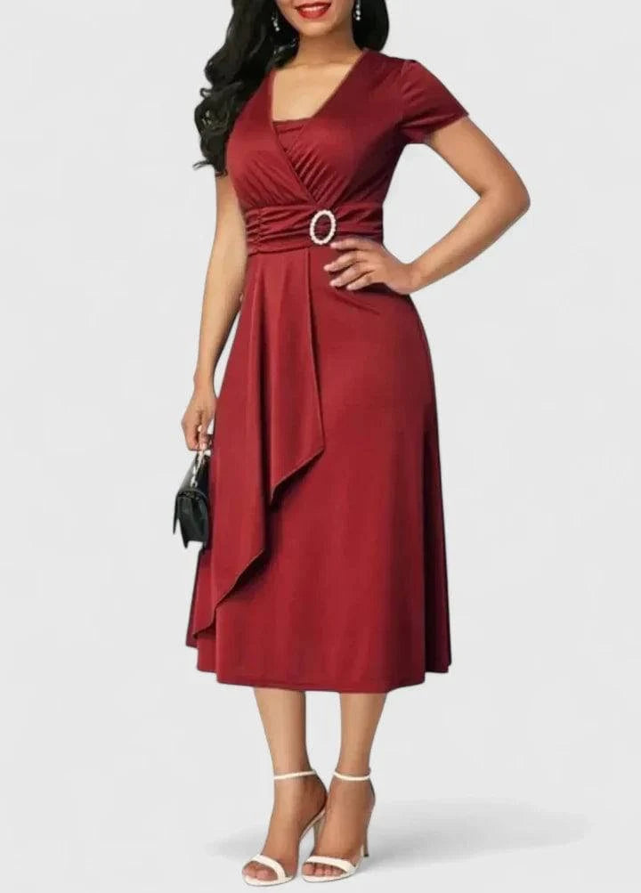 Elegant Zhyrelle™ midi dress by Emma & Rose Cape Town, featuring a flowy silhouette and stylish design.