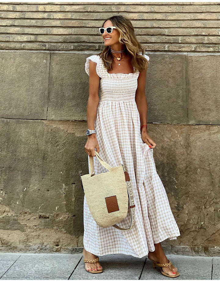 Emma & Rose Cape Town Lyra™ Bohemian casual dress with floral pattern, lightweight fabric, perfect for spring and summer wear.