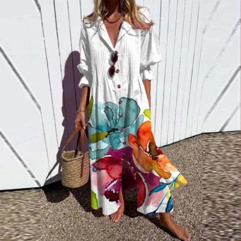 Bethany | Women’s Boho Floral Long Sleeve Maxi Dress