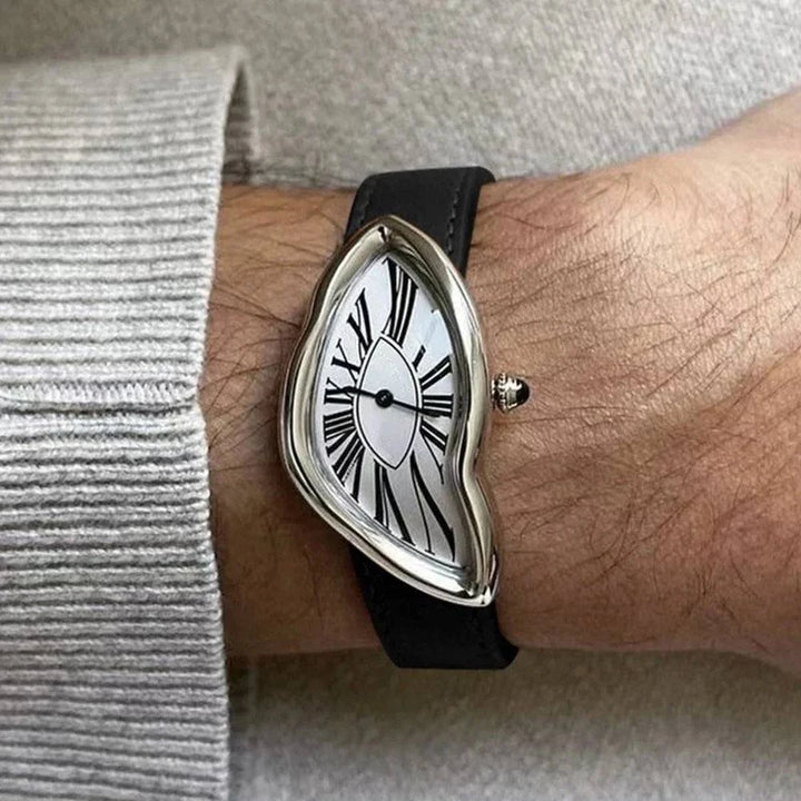 Chantelle™ Emma & Rose Manhattan Swiss soft luxurious fabric watch with sleek black strap and elegant round face.