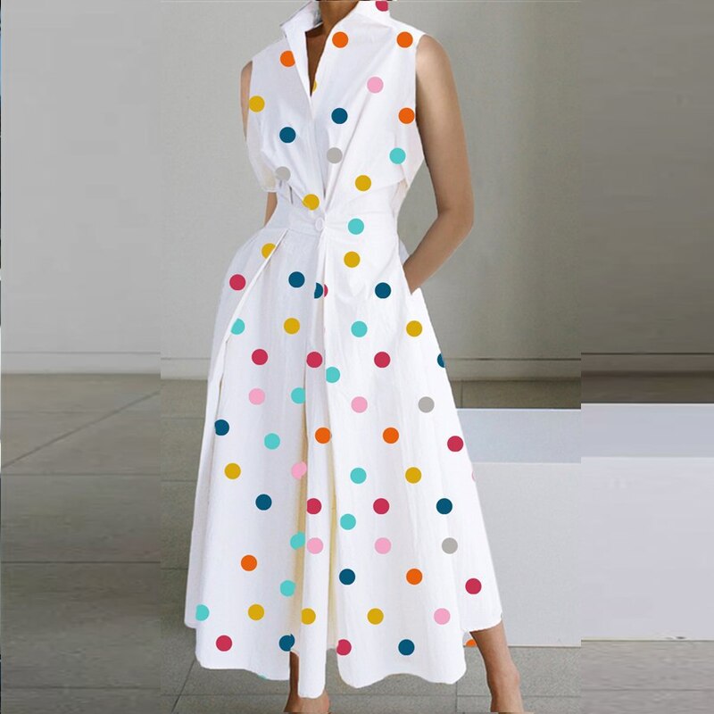 Dinora - Black and White Printed Dress
