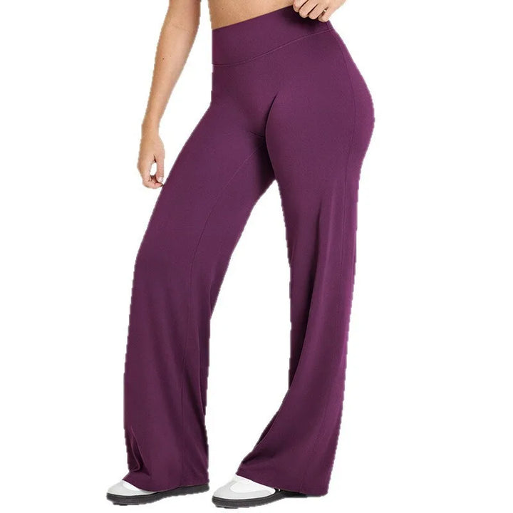 High-waisted wide-leg fluid yoga pants for women