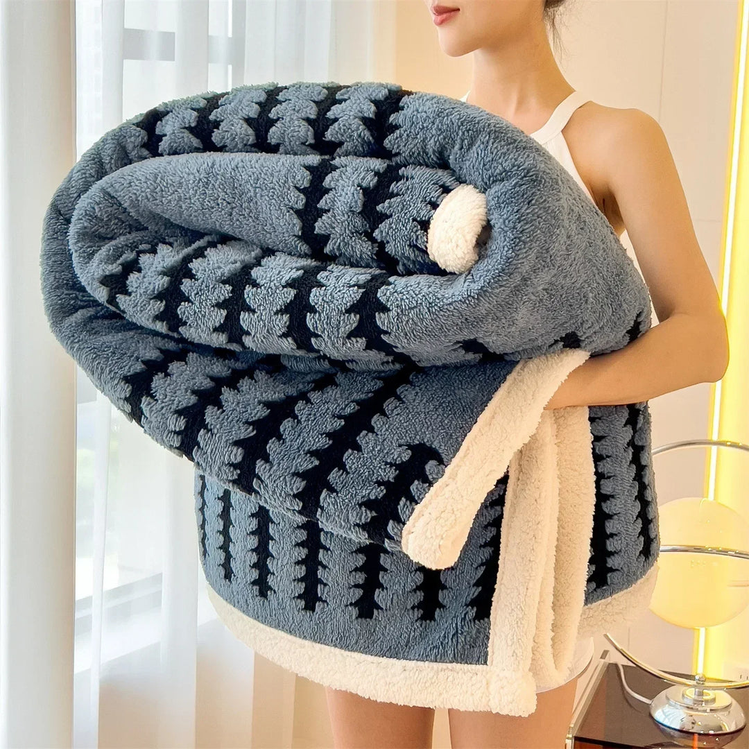 Reversible Geometric Throw Blanket – Soft, Warm & Stylish Home Accent