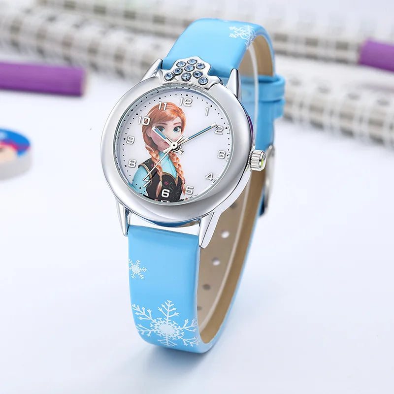 Kids' Winter Princess Watch with Leather Band & Magical Design, view 8 - Elena Harper