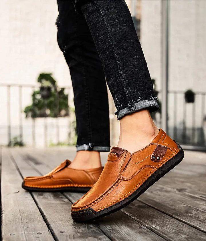Giuseppe Classic Leather Loafers, view 5 - Elena Harper