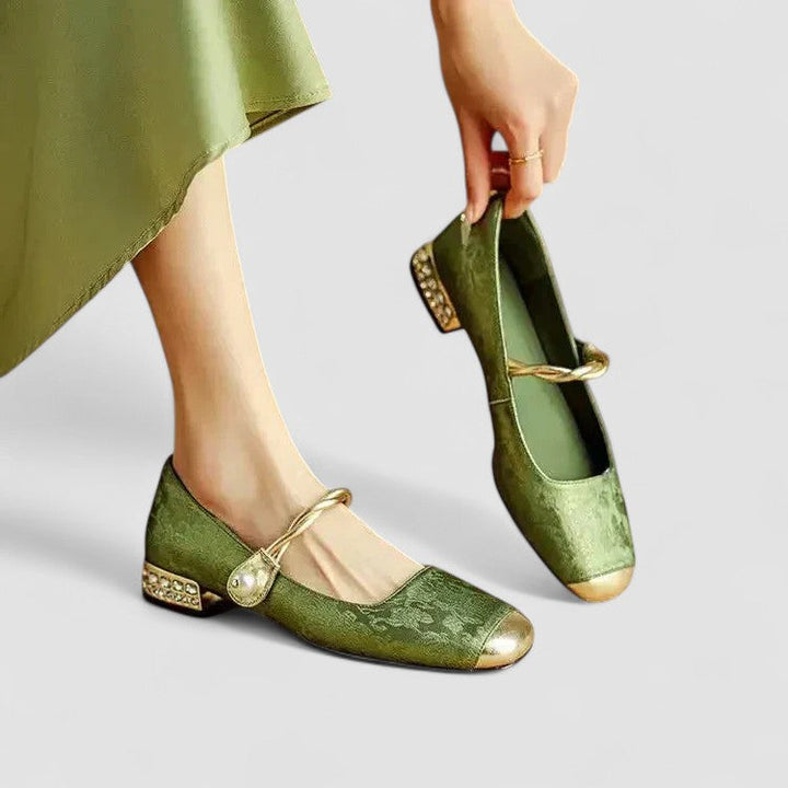 Nina | Spring Ballerina Shoes with Pearl Strap for Women