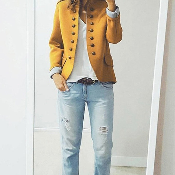Women's Modern Button Blazer for a Slim & Trendy Look, view 9 - Elena Harper