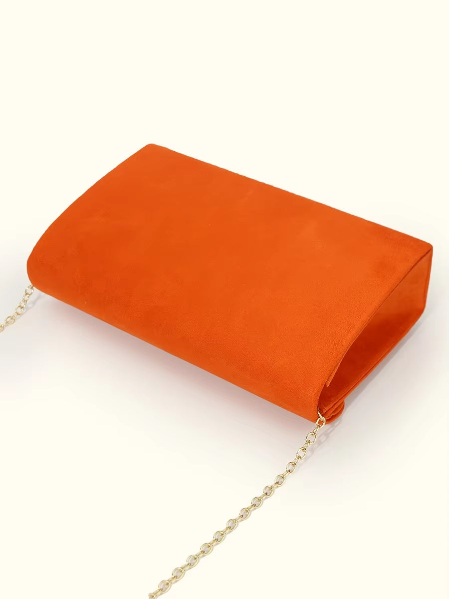 Secret Suede-style Velvet Envelope Handbag, view 10 - Elena Harper