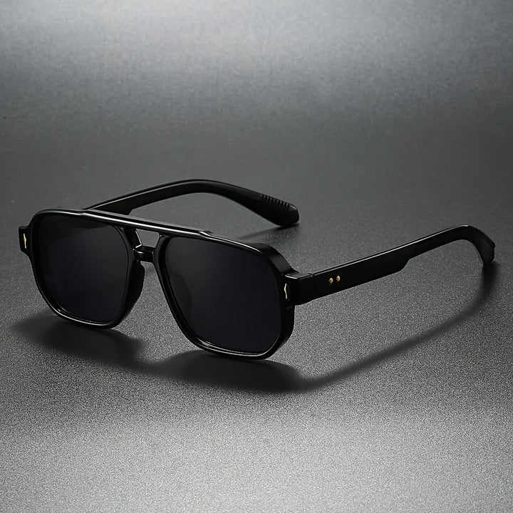 LumeSight Sunglasses with Double Bridge and Square Frame, view 3 - Elena Harper