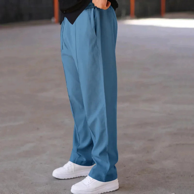 Harrington Oxford Loose-Fit Straight Leg Trousers For Men - Elena Harper
