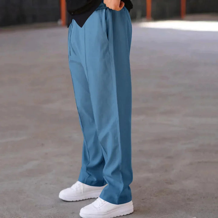 Harrington Oxford Loose-Fit Straight Leg Trousers For Men - Elena Harper