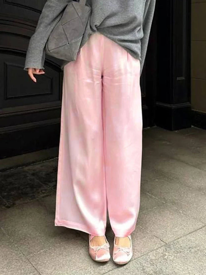 Gianna Luxury Satin Trousers, view 2 - Elena Harper