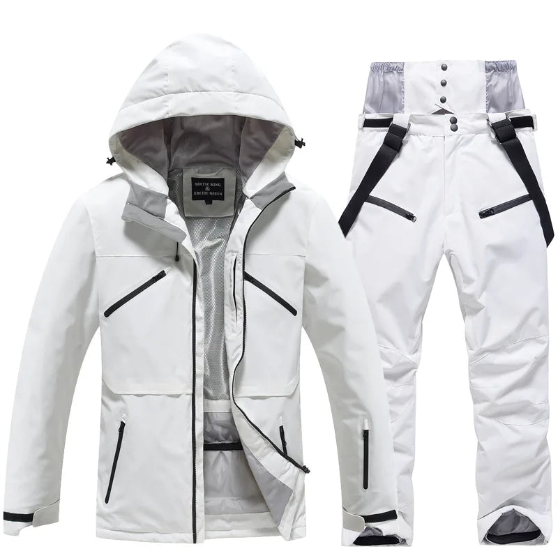 Unisex Insulated Winter Ski Suit – Breathable Jacket and Pants for Snowboarding