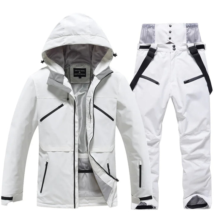 Unisex Insulated Winter Ski Suit – Breathable Jacket and Pants for Snowboarding