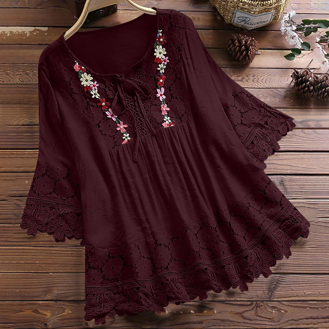Lavinella Elegant Lace Blouse, view 10 - Elena Harper