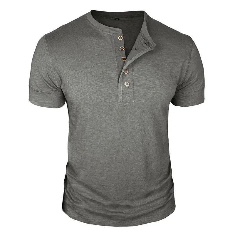 LAURENT MONACO | BUTTON-PLACKET T-SHIRT FOR MEN