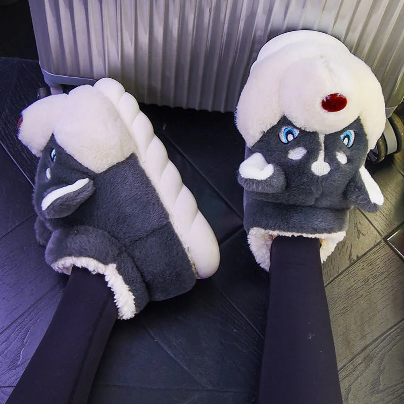 Cute Husky Women's Slippers Novi, view 4 - Elena Harper