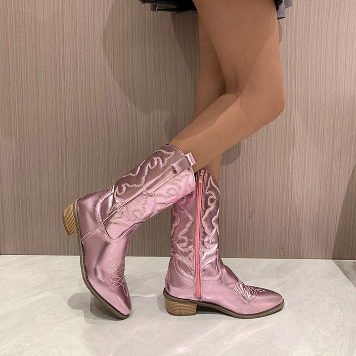 Sophie - Metallic Cowboy Boots