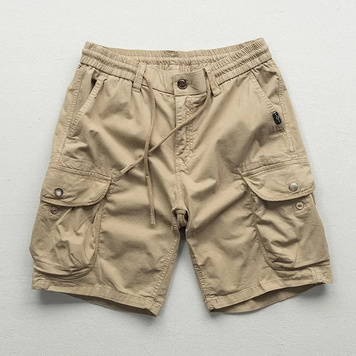 Men's Cargo Bermuda Shorts with Adjustable Waist, Multi-Pocket and 15 cm Inseam
