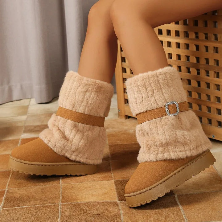 Women's Thick Sole Plush Snow Boots Cassielle - Elena Harper