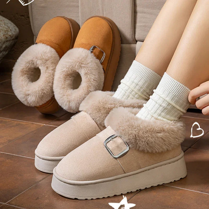 Women's Faux Fur Buckle Ankle Boots Suvrelle, view 4 - Elena Harper