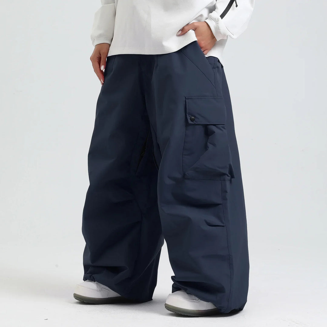 Unisex Loose Ski Pants Breathable Snowboard Pants with Zipper and Insulation, view 8 - Elena Harper