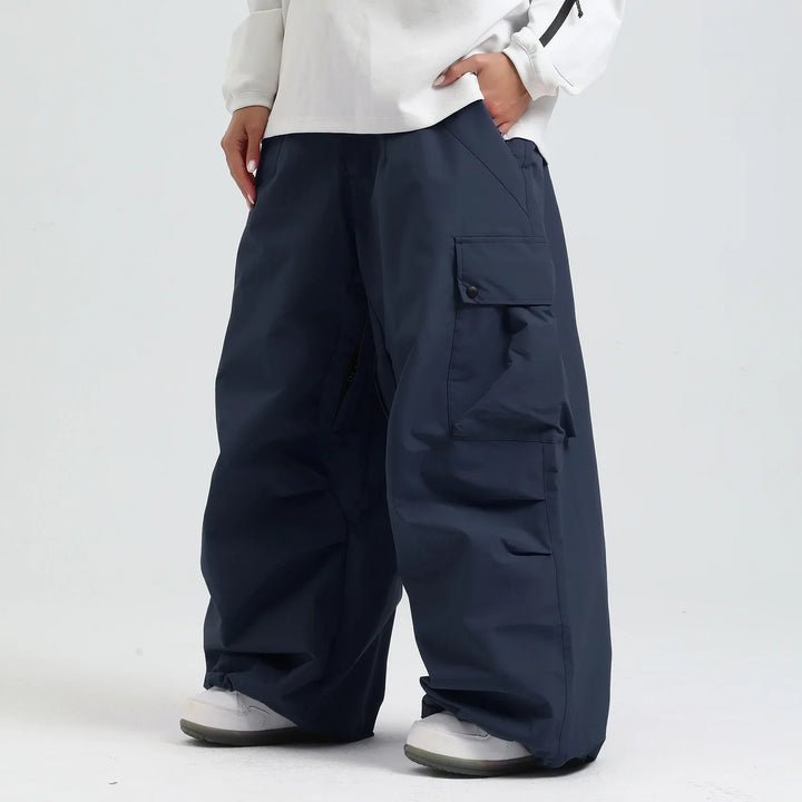 Unisex Loose Ski Pants Breathable Snowboard Pants with Zipper and Insulation, view 8 - Elena Harper