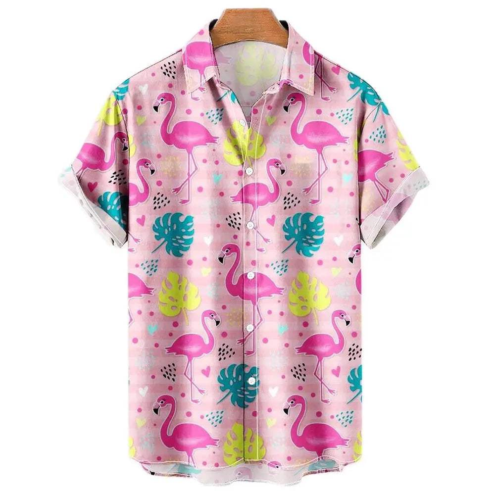 Men's Shirt Duck Print High-Quality Polyester Perfect for Summer Outings - Elena Harper