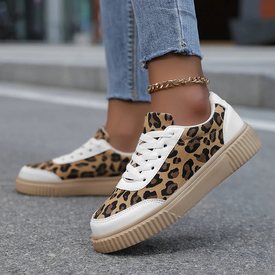 Women's Leopard Canvas Platform Sneakers – Josephine