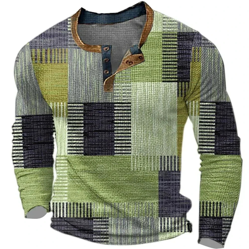 Men's Colorful Long Sleeve Shirt for Effortless Style