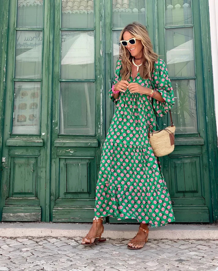 Linda Elegant Summer Dress, view 2 - Elena Harper